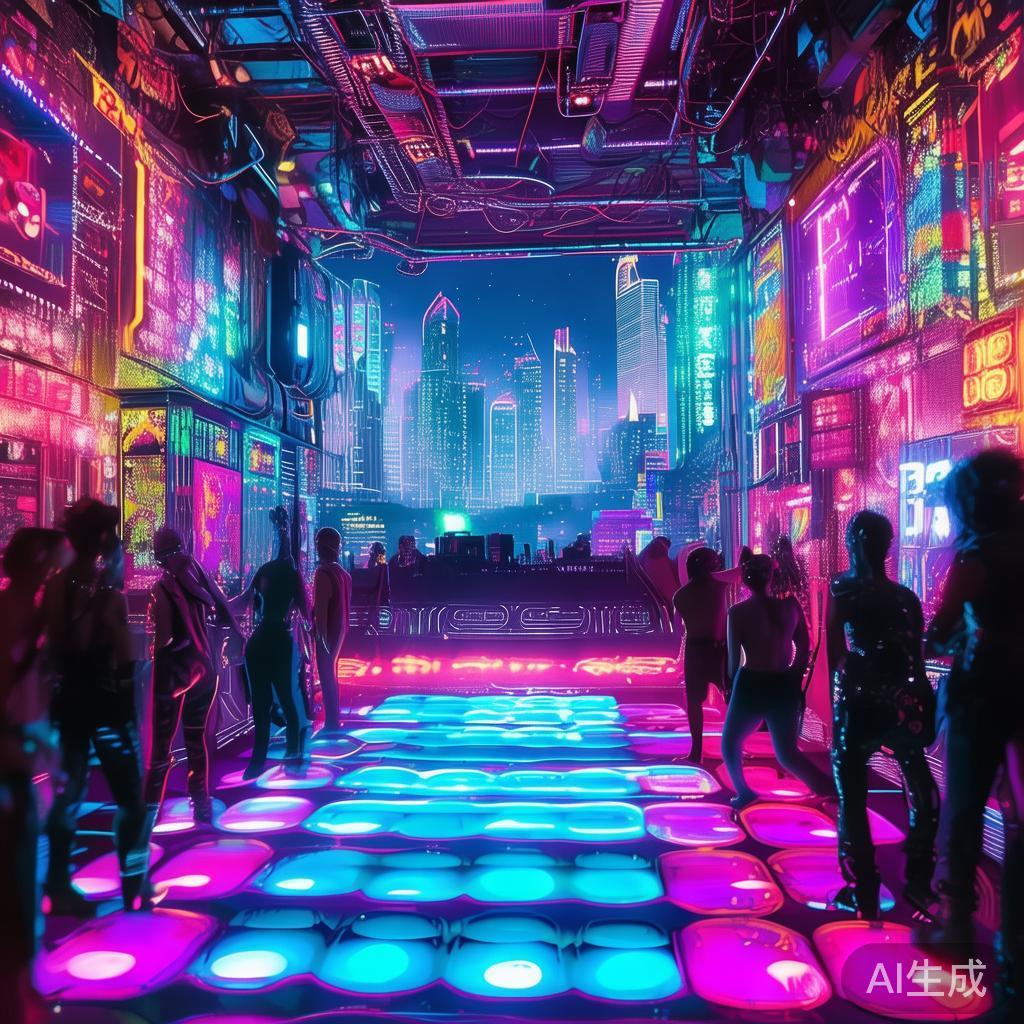 卡通赛博霓虹晚会背景图片