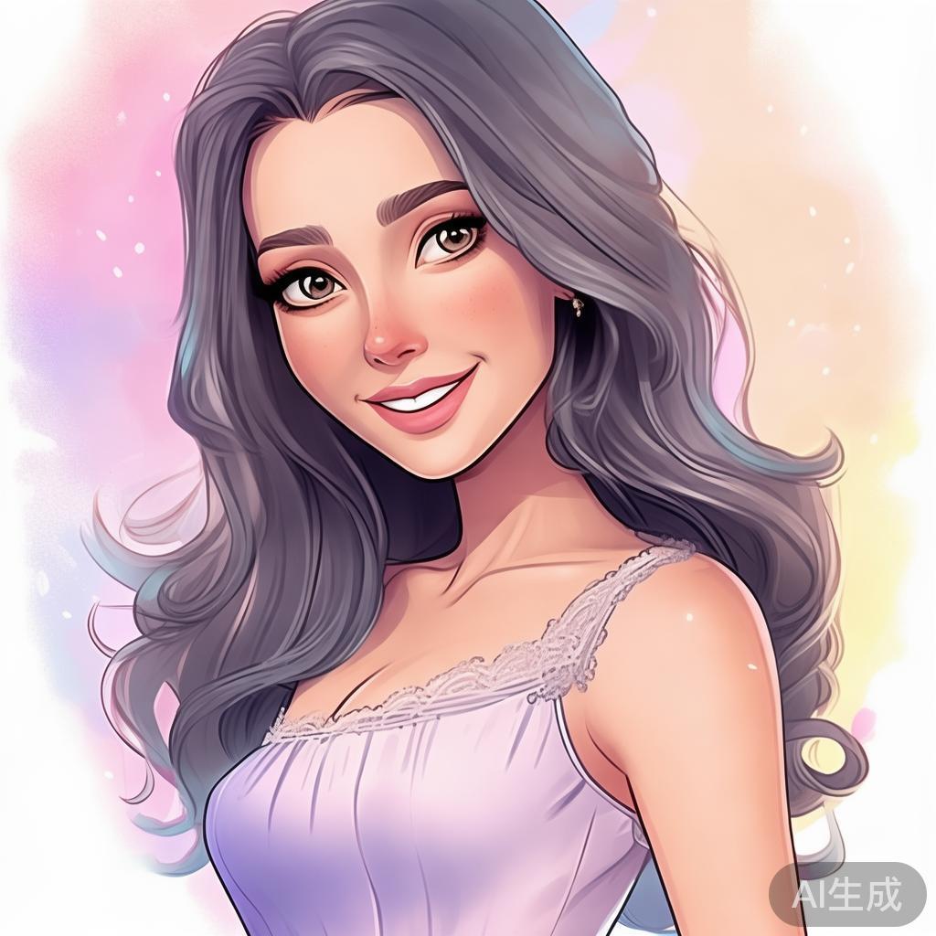 卡通素描好看美女图片