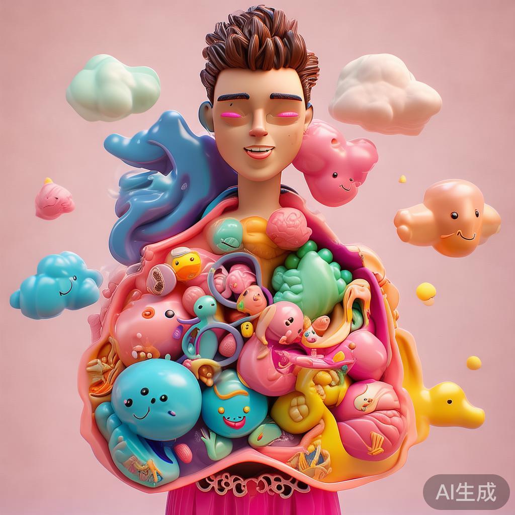 卡通人体五脏六腑萌系图片