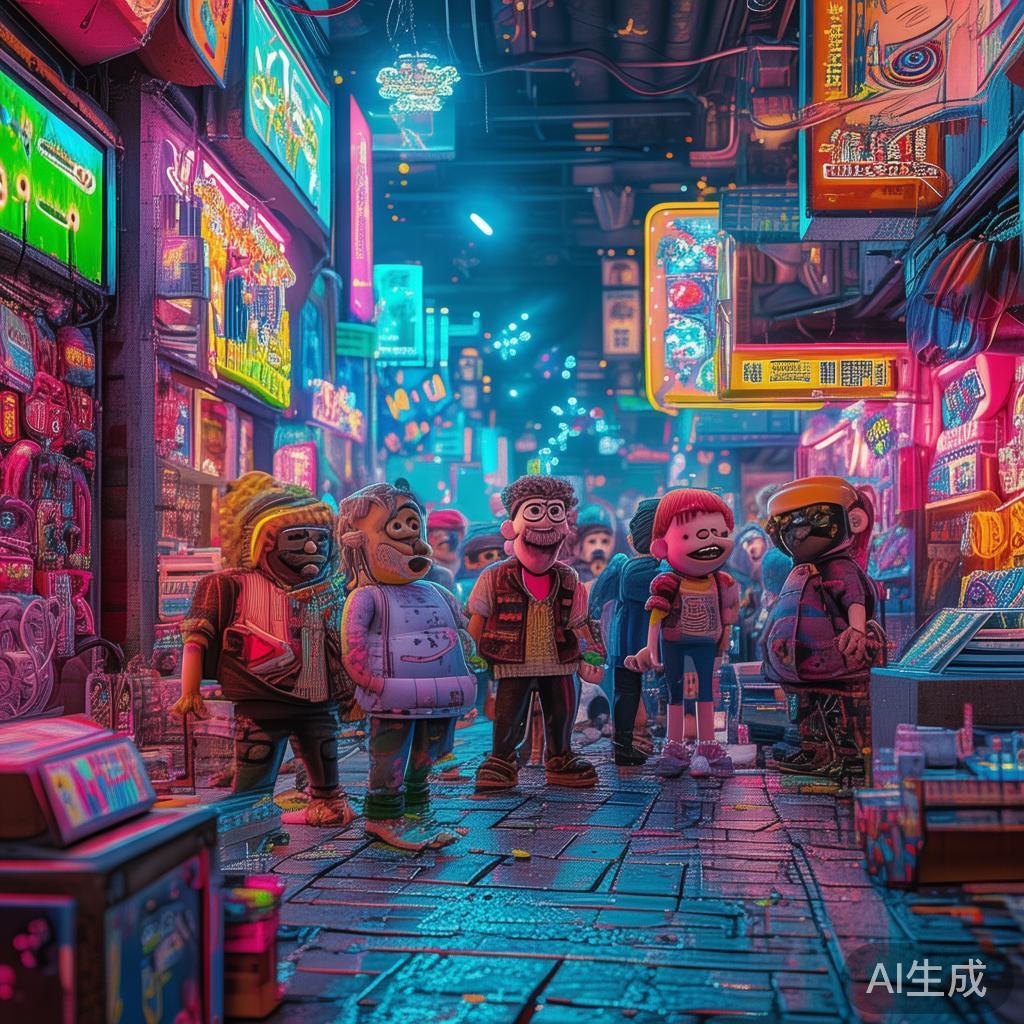 卡通赛博买家秀搞笑霓虹图片