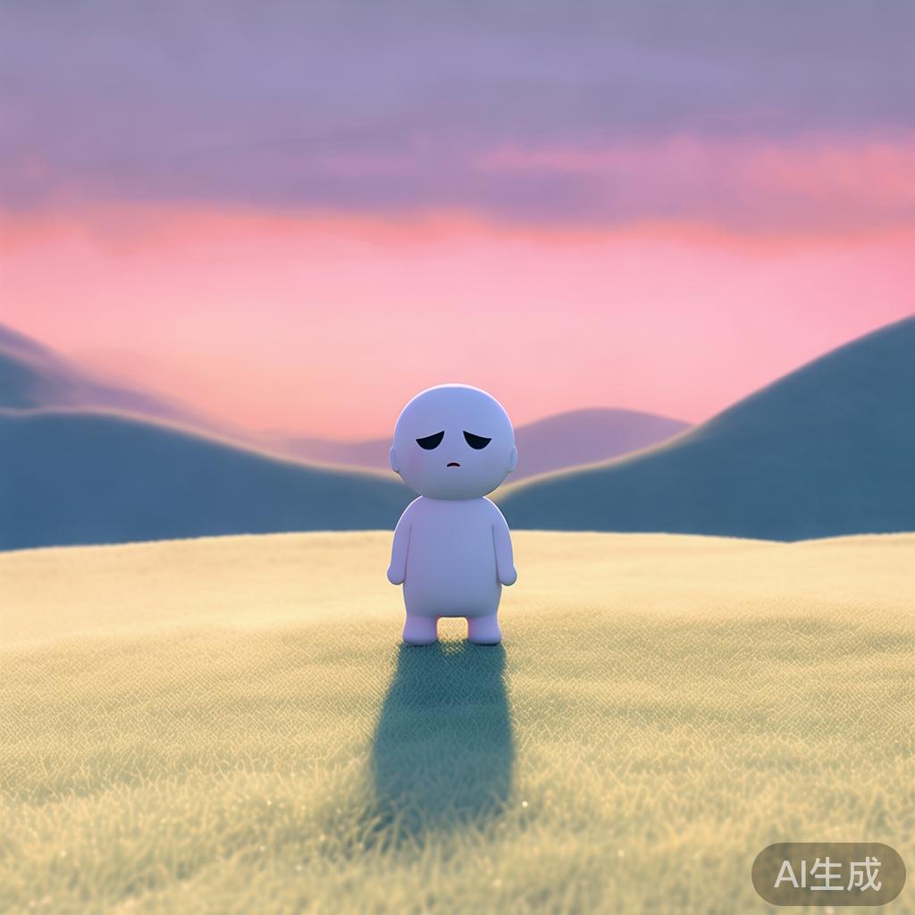 唯美背景图片：卡通伤感孤影
