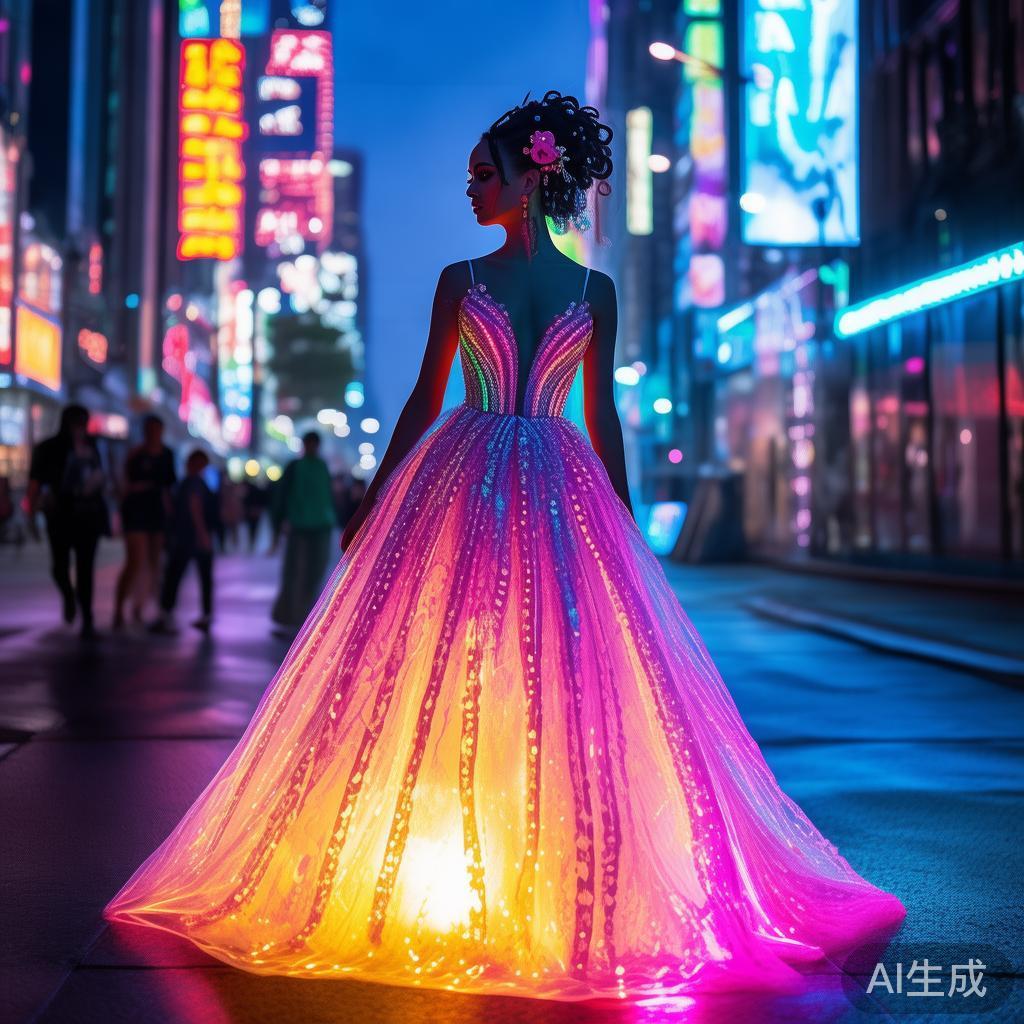 赛博霓虹婚纱大图图片