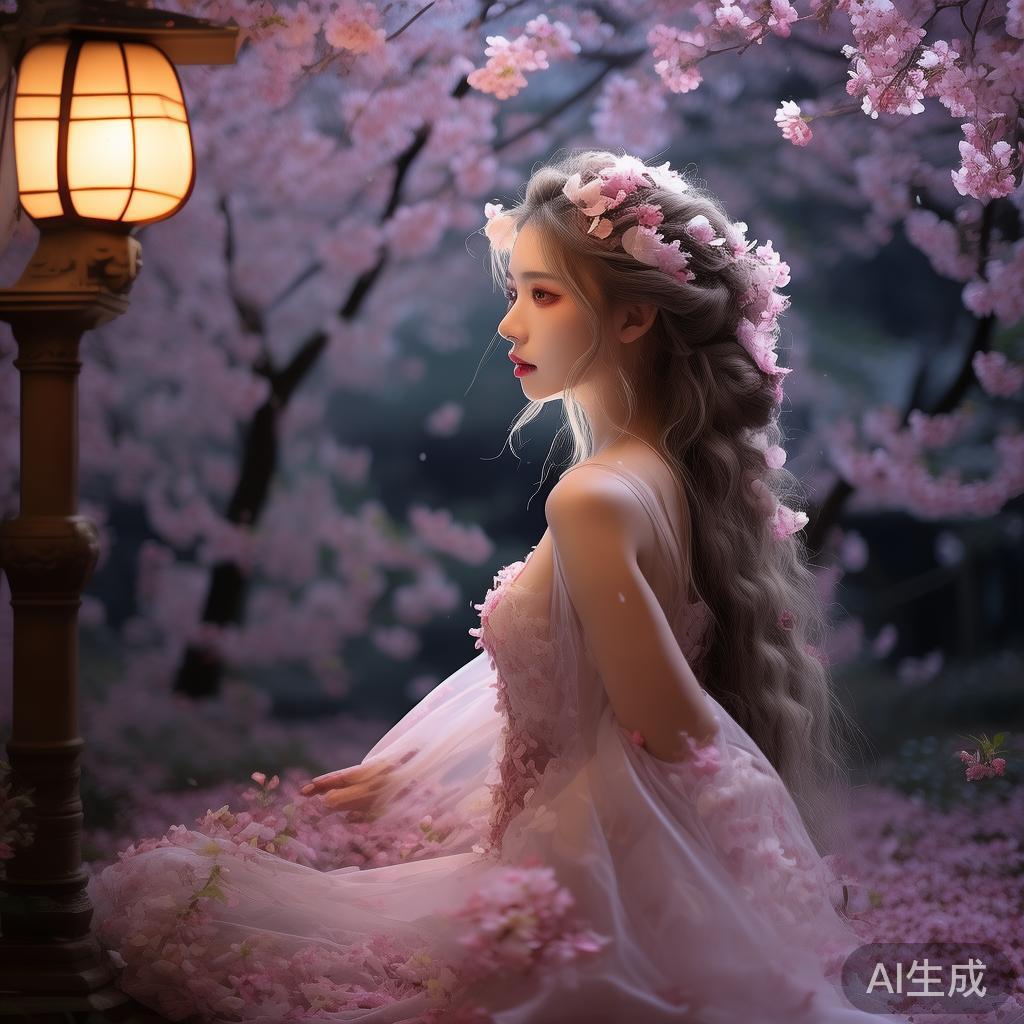 美人图片：落樱旧梦集