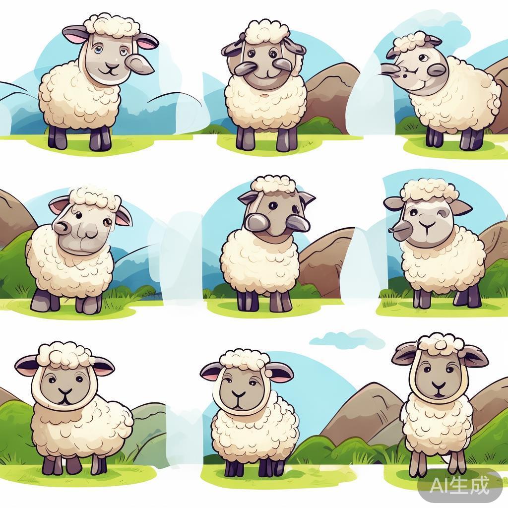 卡通羊简笔画图片大全