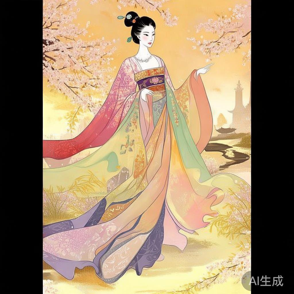卡通唯美手绘古装美女图片