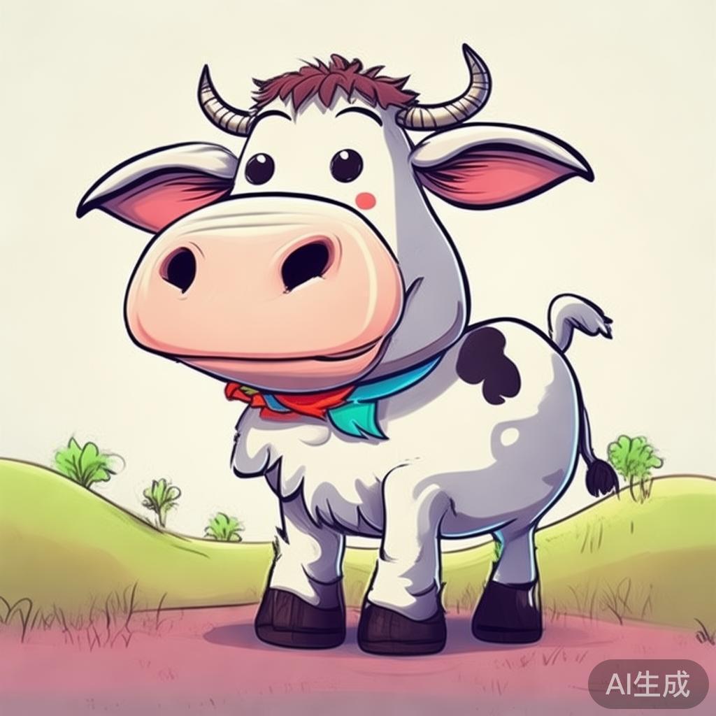 素描卡通牛图片