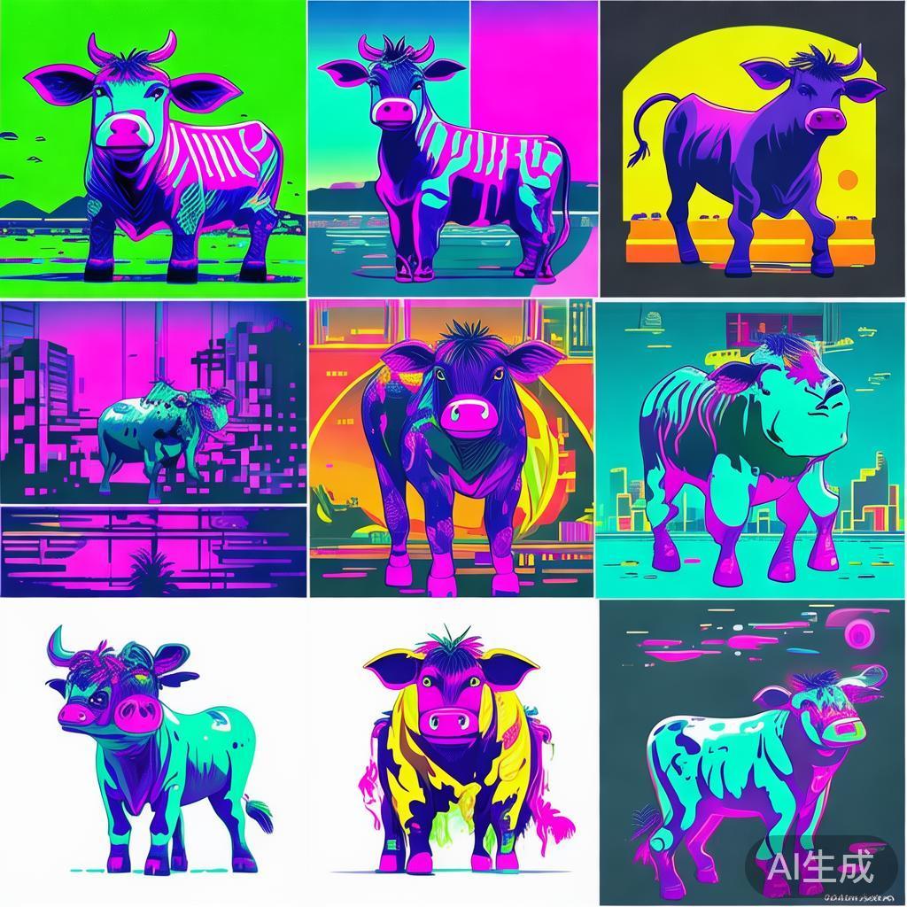 赛博卡通简笔牛图片大全