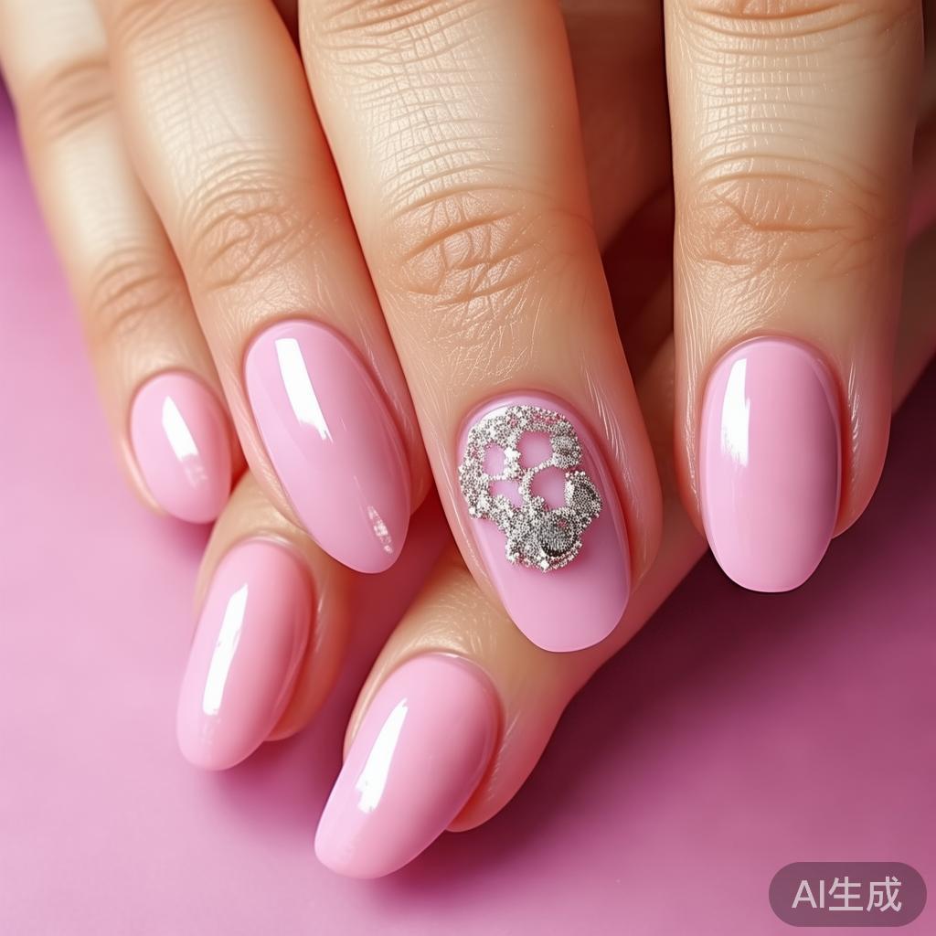 唯美卡通豹纹美甲图片