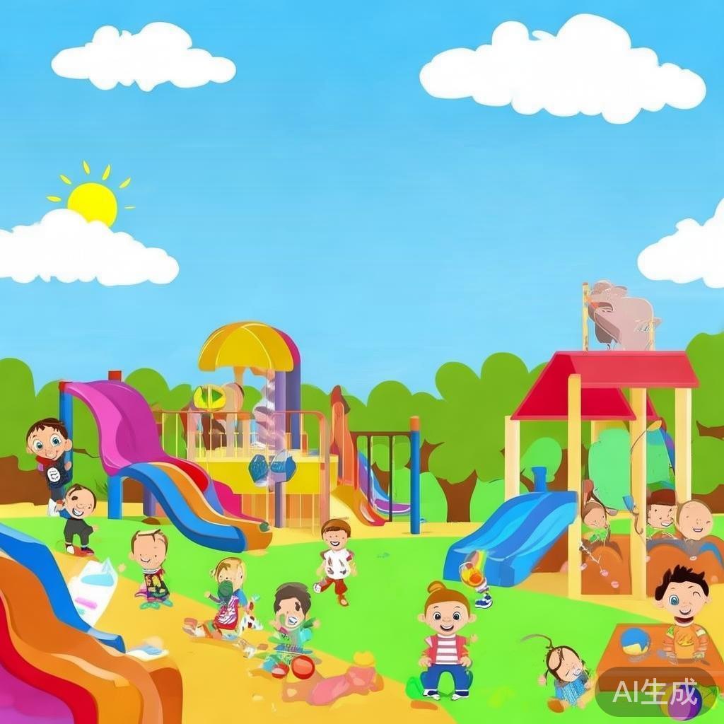 卡通唯美图片：幼儿园六一活动ppt模板免费