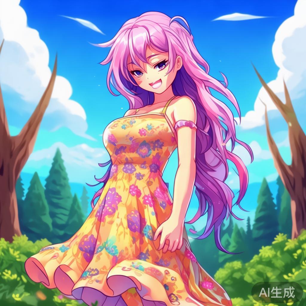 动漫卡通风格女生全身图片