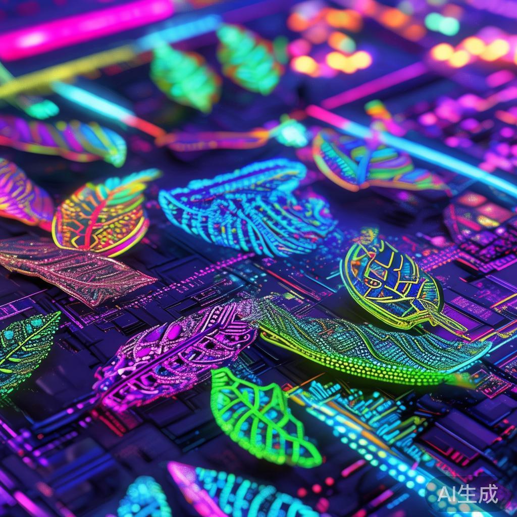 赛博卡通树叶手工图片大全