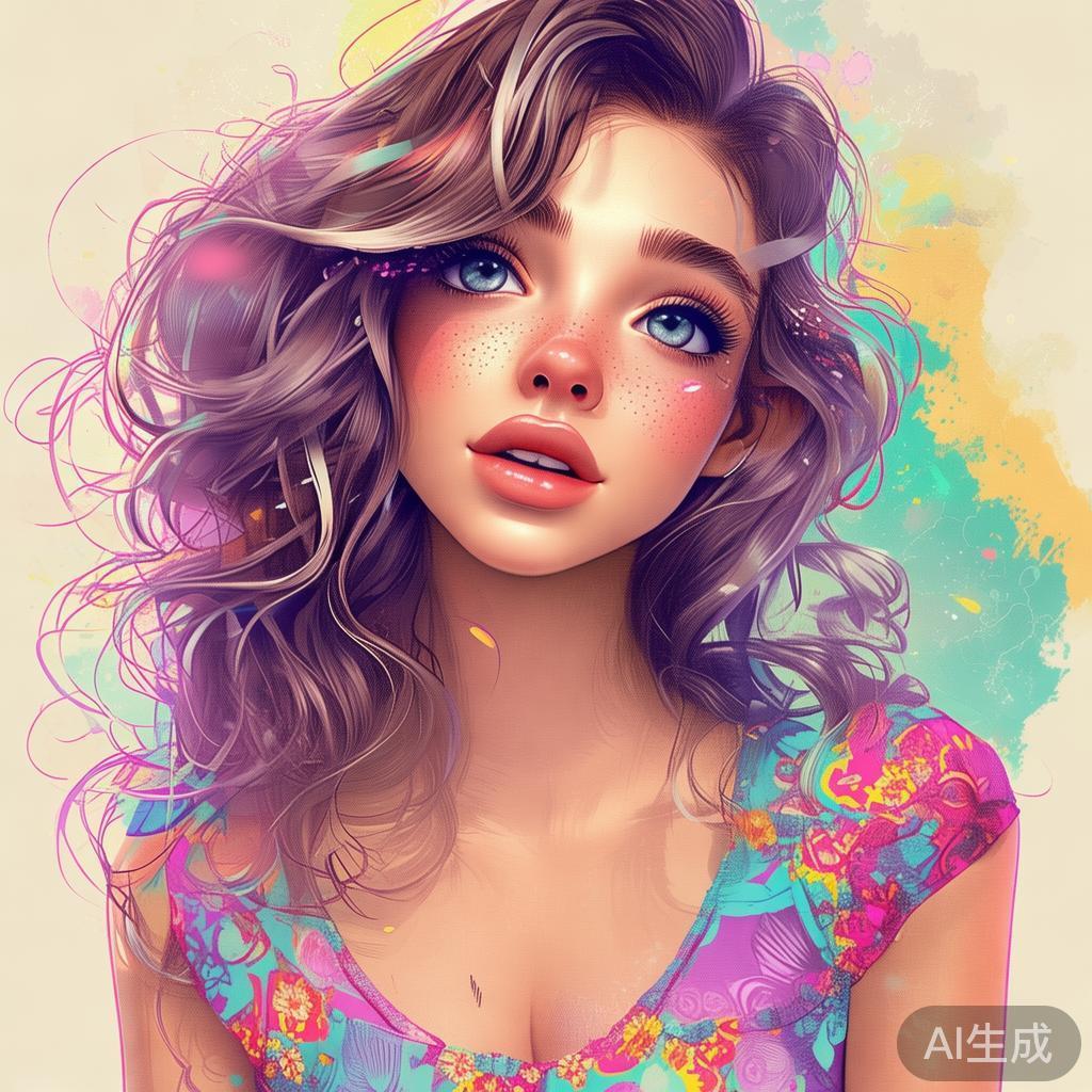 卡通素描超高清美眉图片