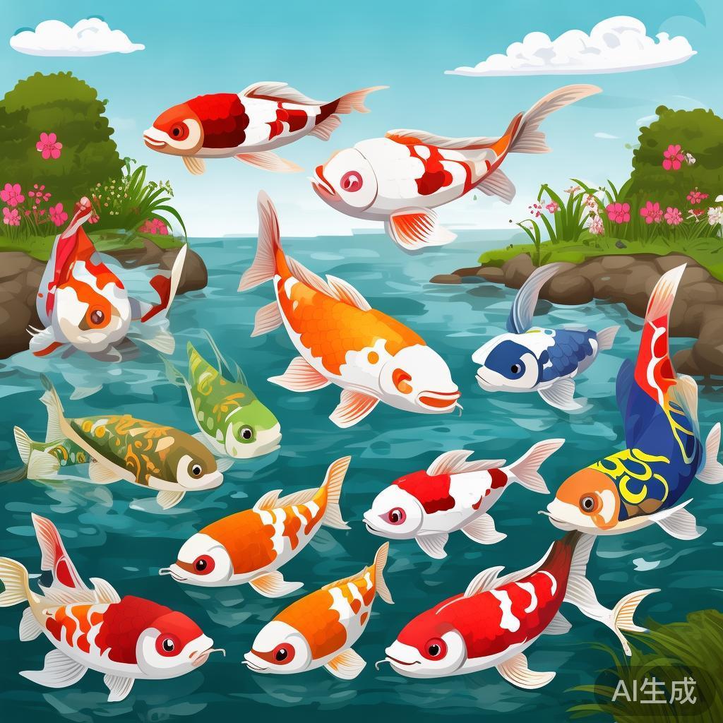 卡通锦鲤品种图片大全