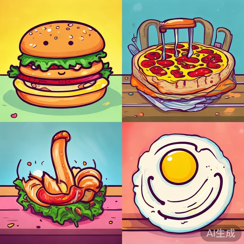 卡通食物简笔画图片大全