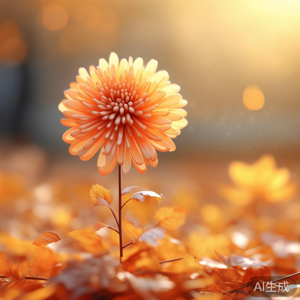 萌系菊花简笔图片，唯美秋日小画