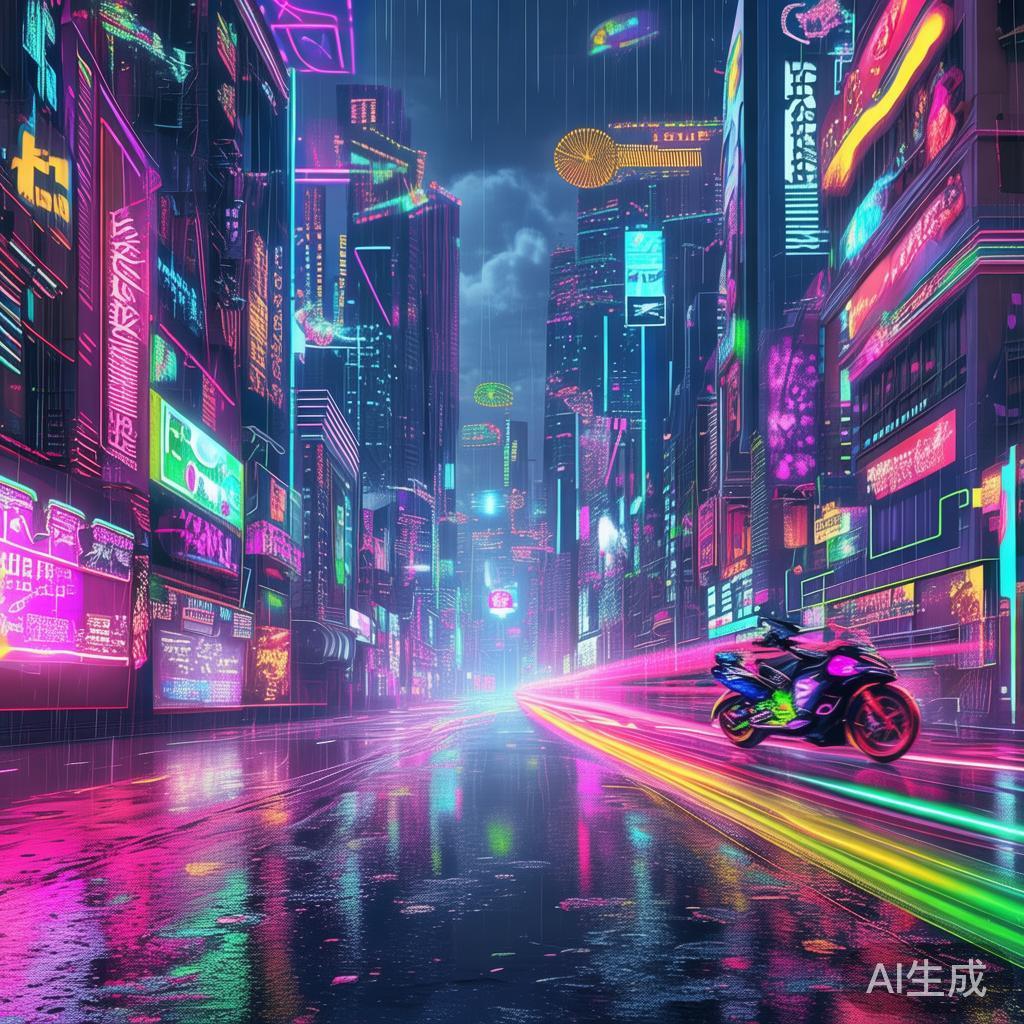 卡通霓虹赛博：PPT背景图片设置