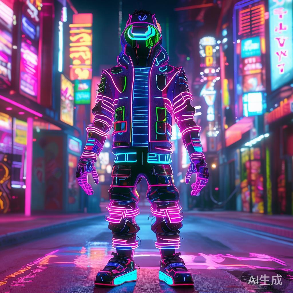 卡通赛博霓虹男装搭配