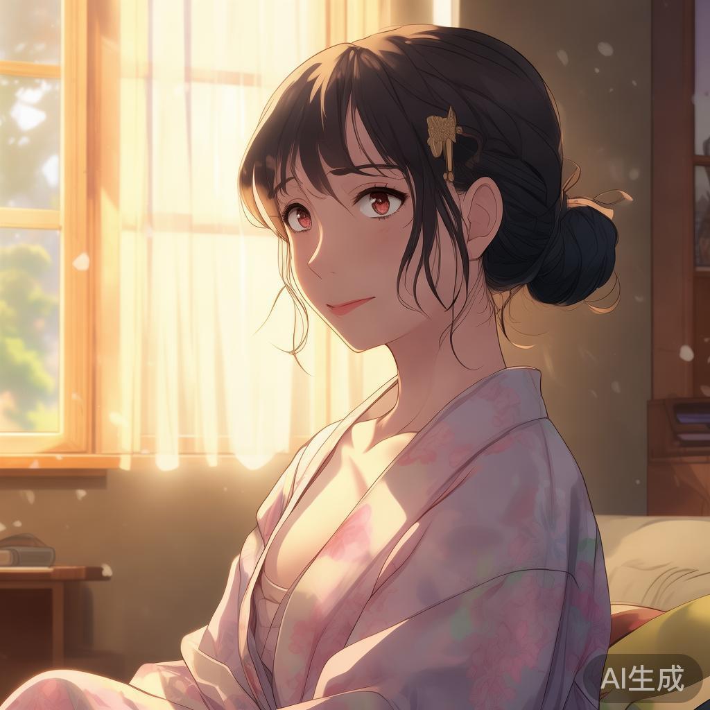 温柔动漫中年女人图片