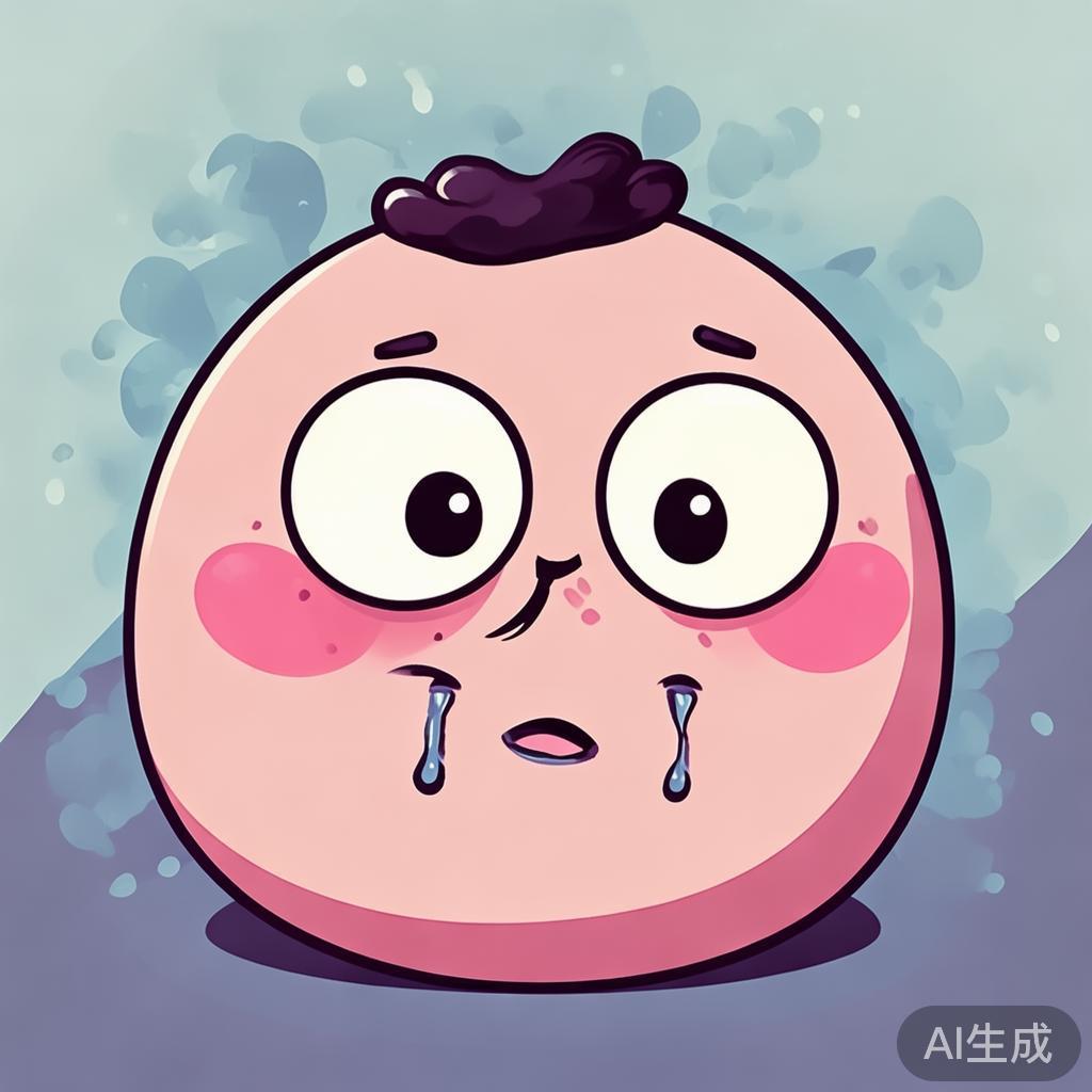 卡通伤感图片：搞笑表情藏着泪
