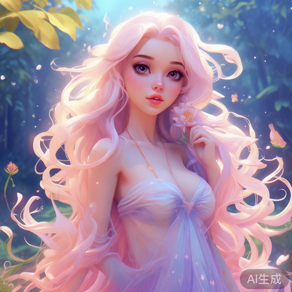 唯美女生卡通图片