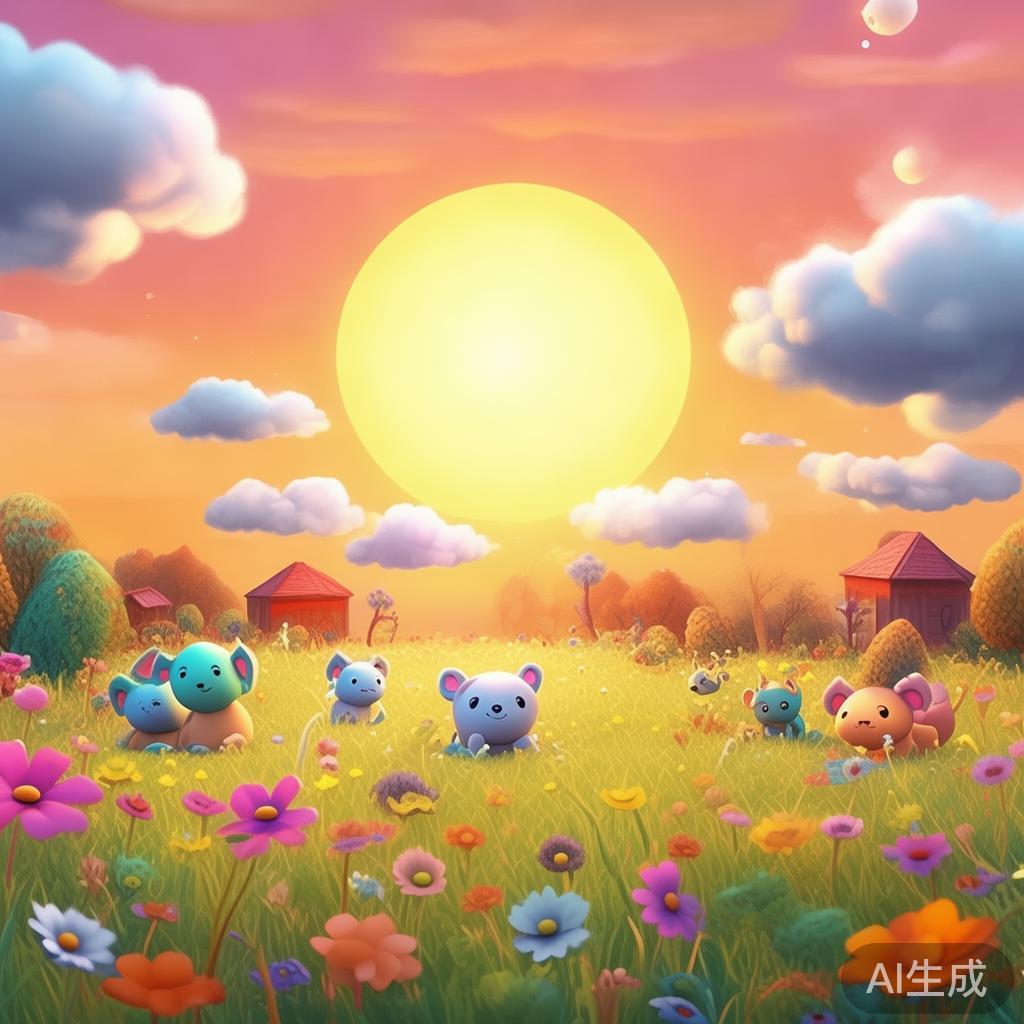 卡通暖阳唯美图片