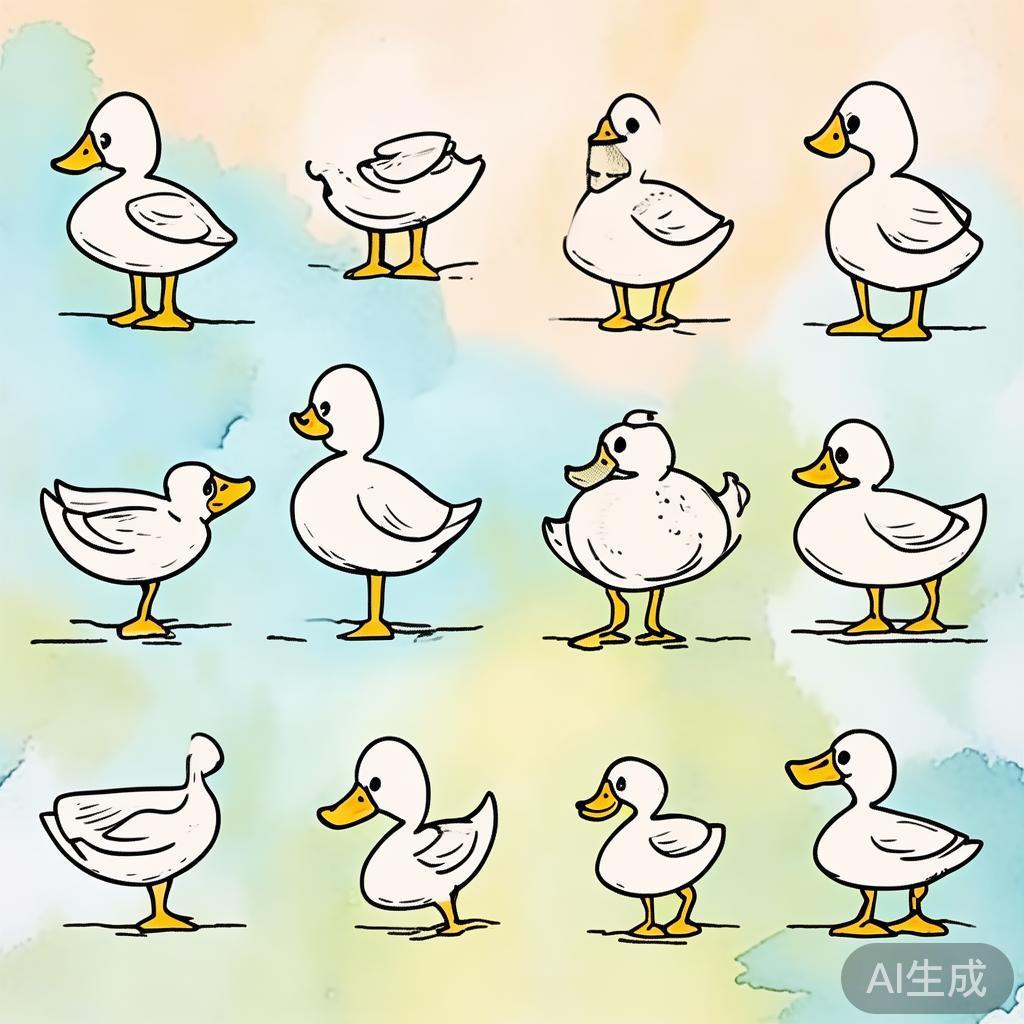 唯美鸭鸭简笔画图片大全