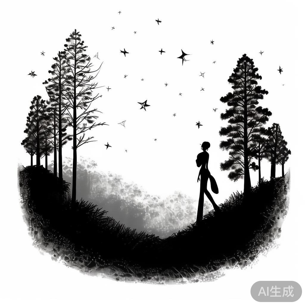 卡通素描唯美黑白图片