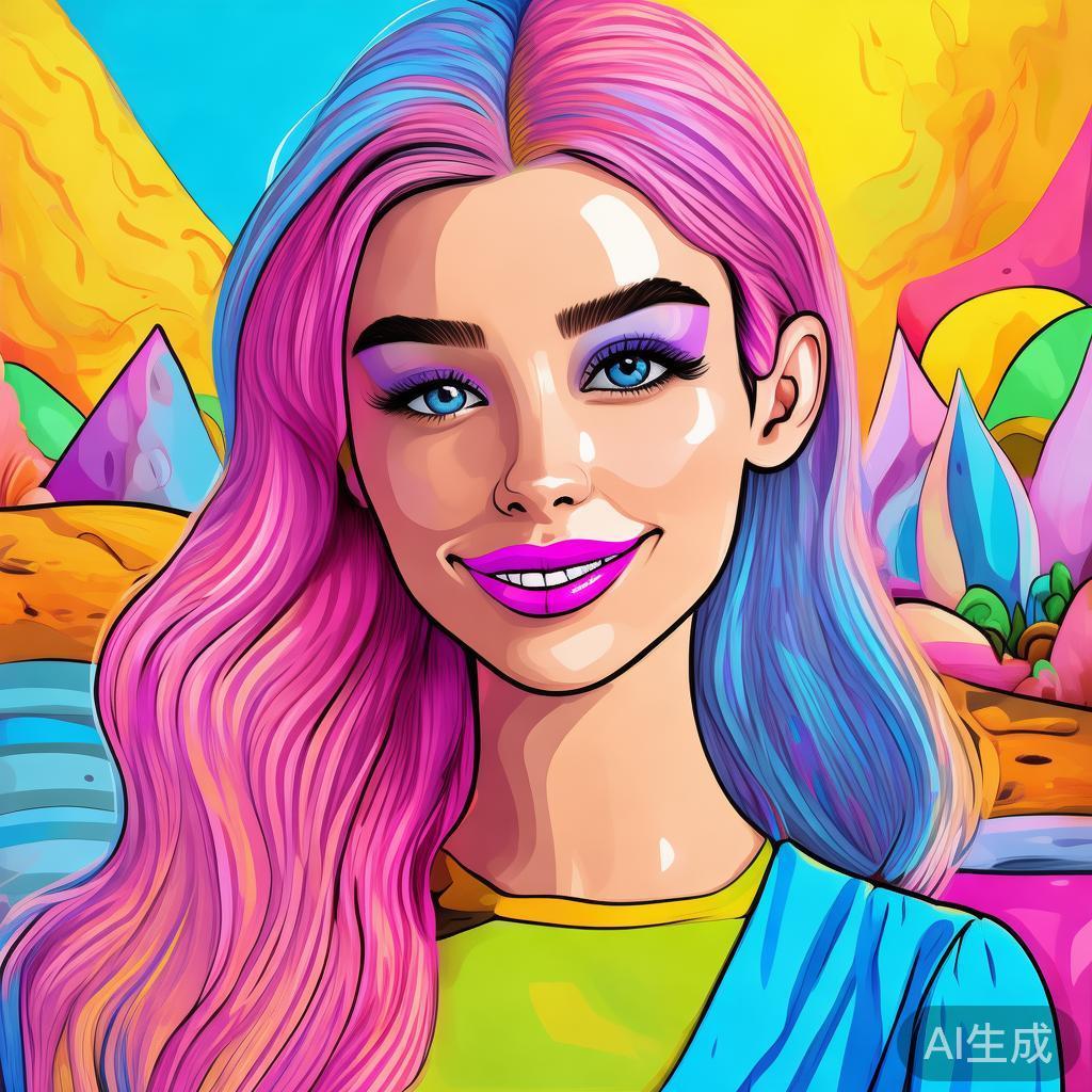 彩绘卡通美女三角区图片