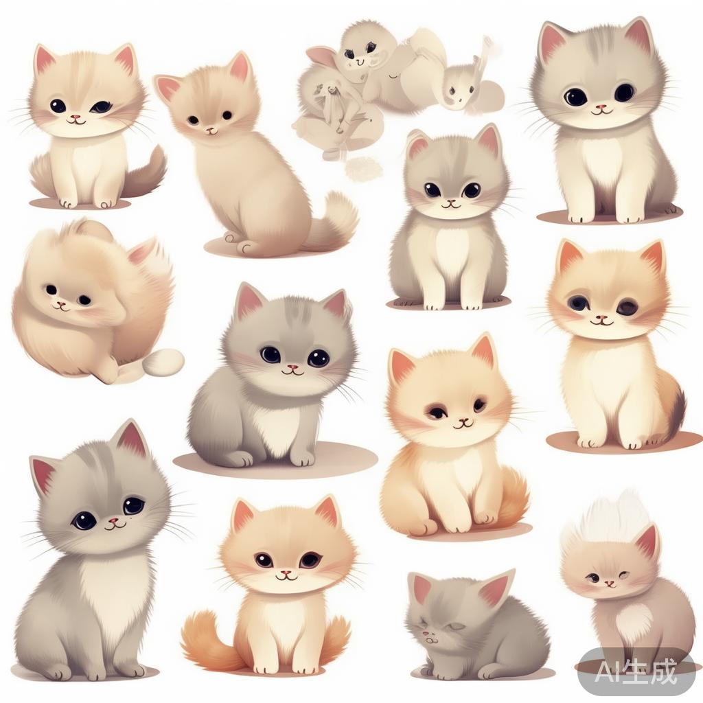 萌系小猫简笔画唯美图片全辑