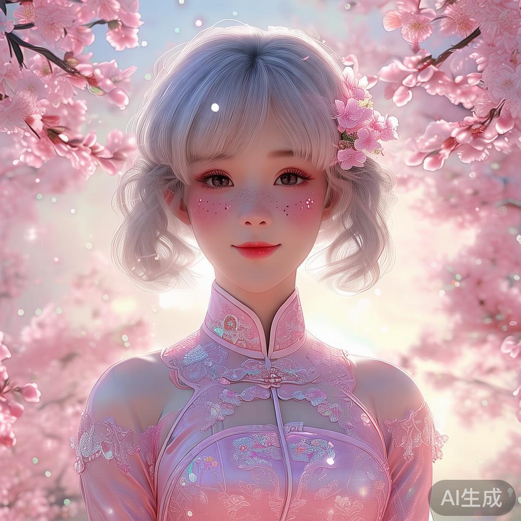 萌系动漫风旗袍美女图片