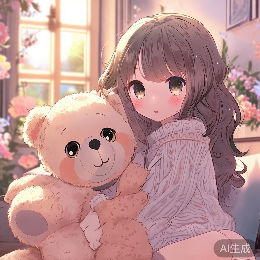 萌系动漫美女暖心图片