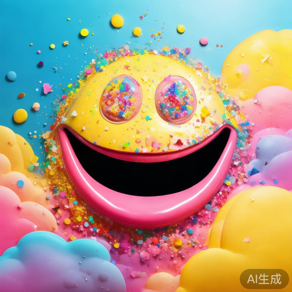 开心的图片，碎了一角的笑
