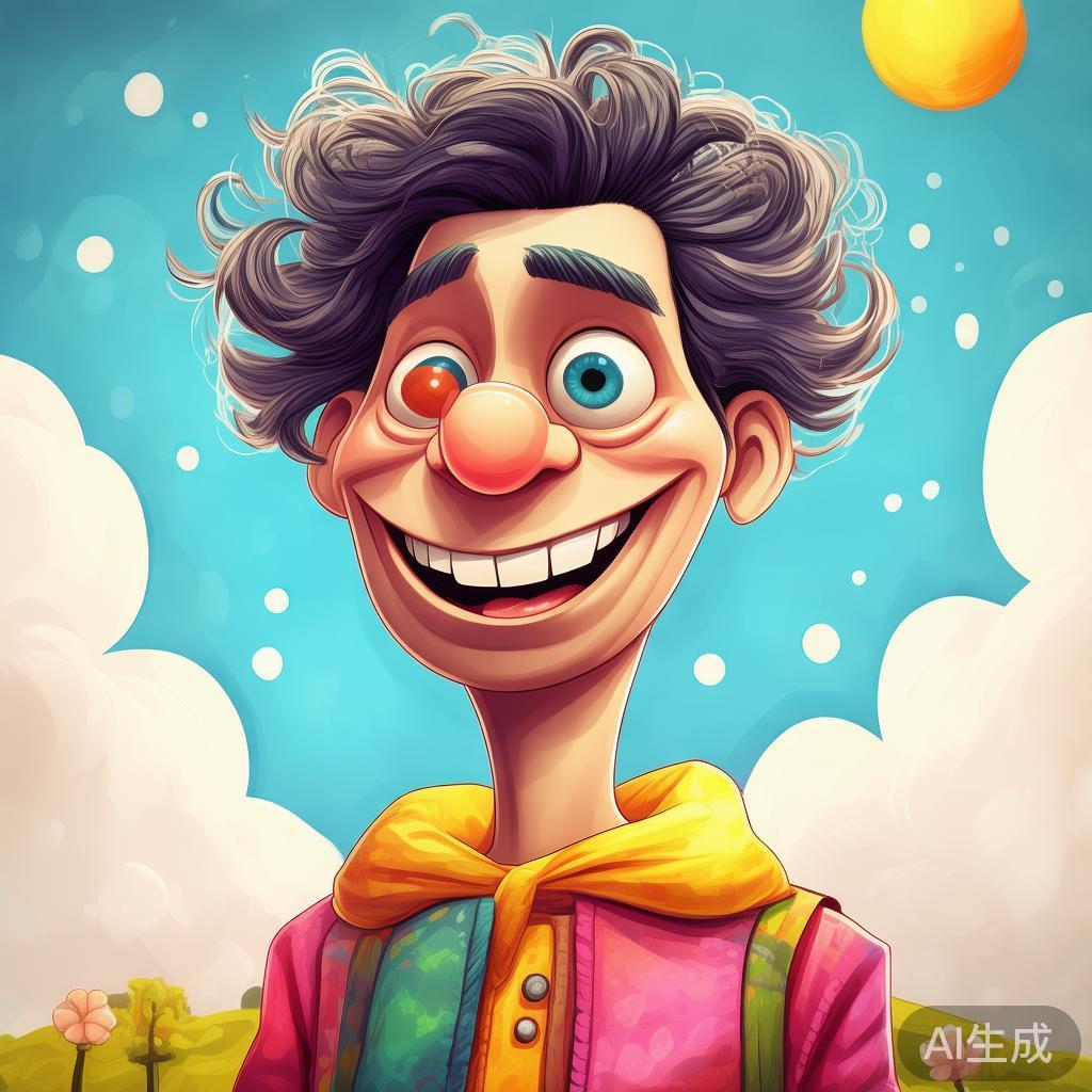 卡通素描快乐麻花搞笑图片