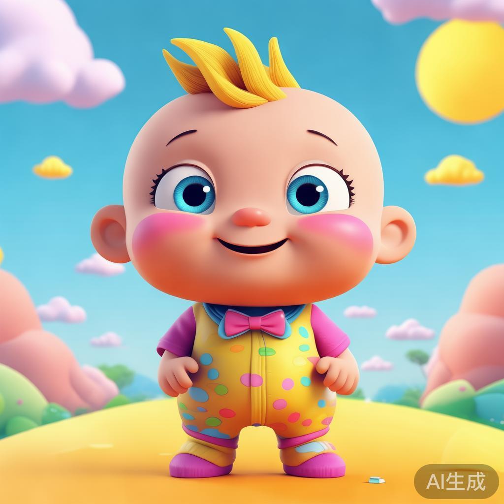萌趣卡通男宝可爱图片
