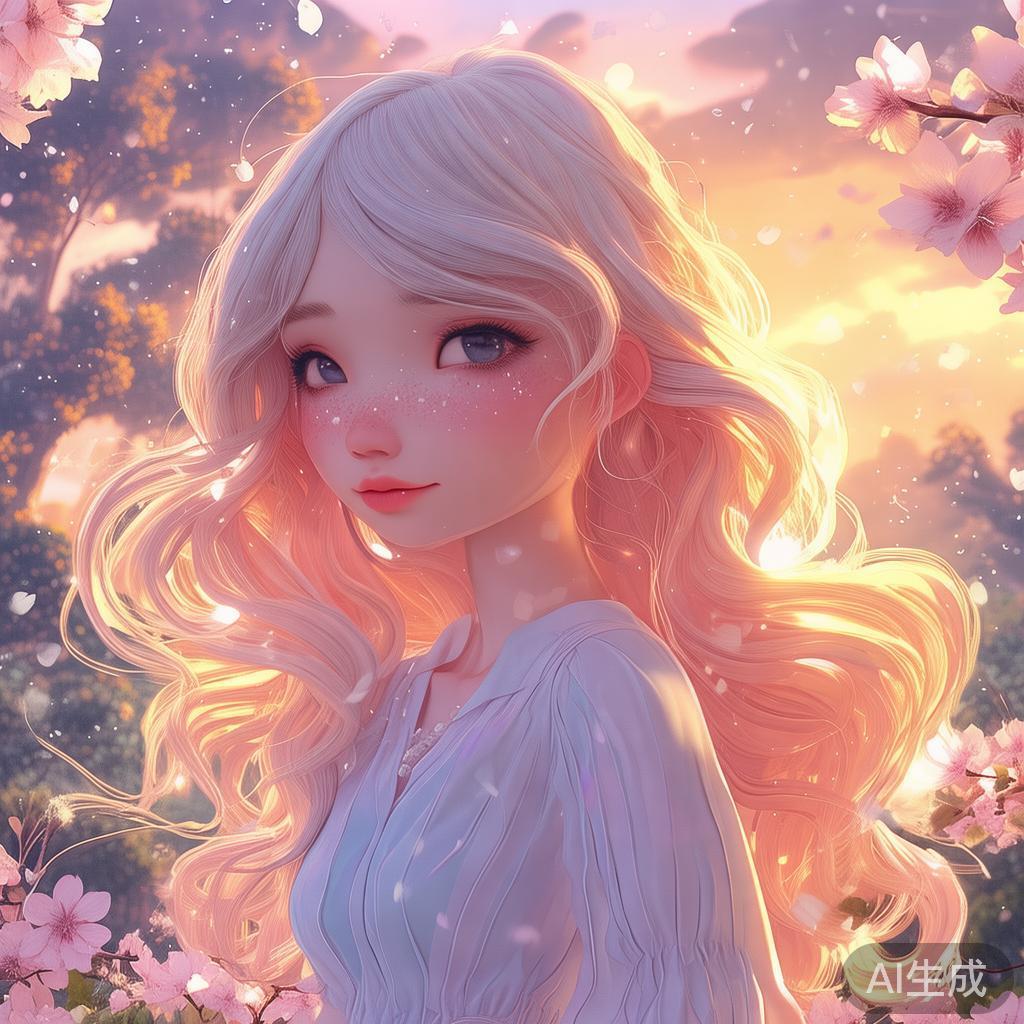 梦幻治愈卡通唯美人物背景图片