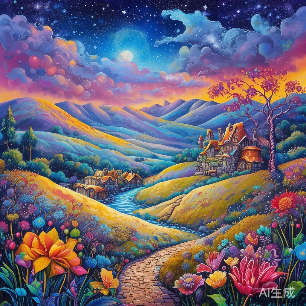 童话卡通油画风景高清图片