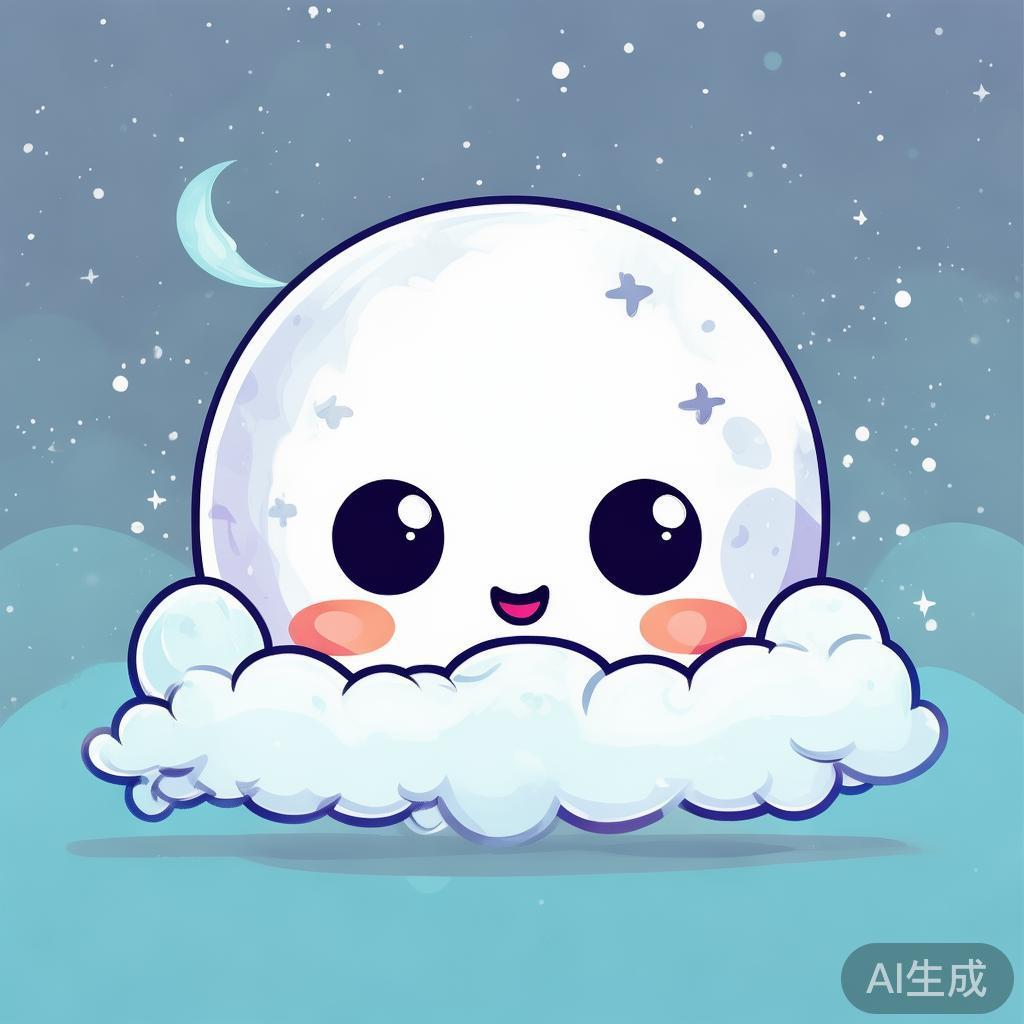萌系月亮卡通图片