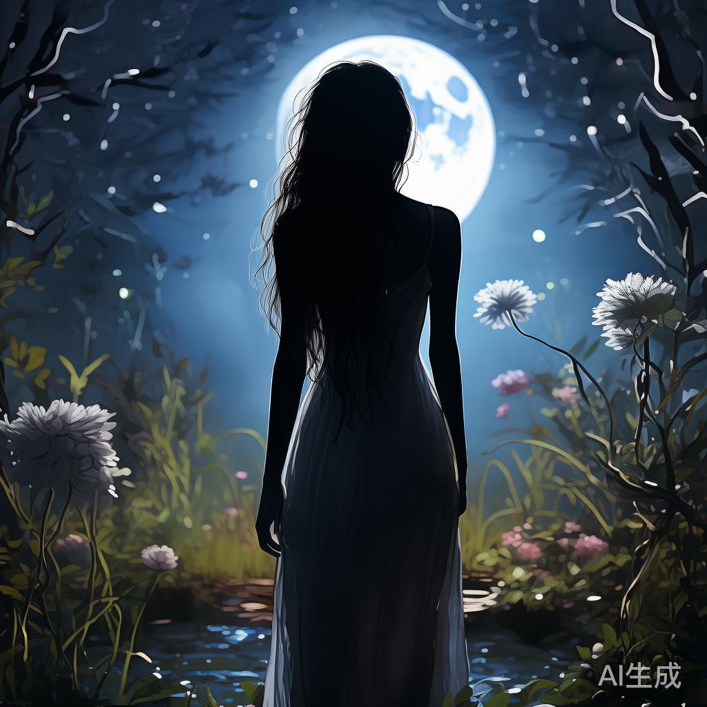 星黛露落寞背影手绘图片