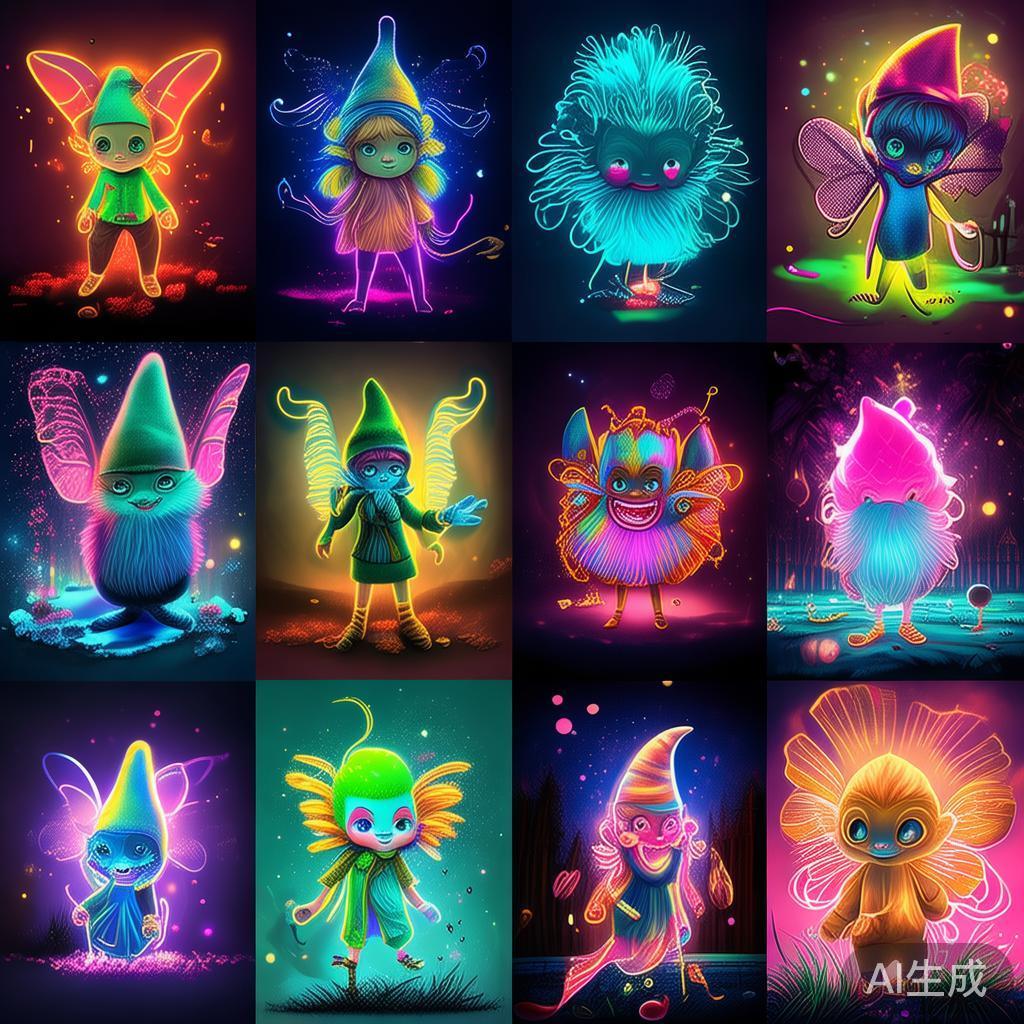 霓虹儿童画人物图片大全