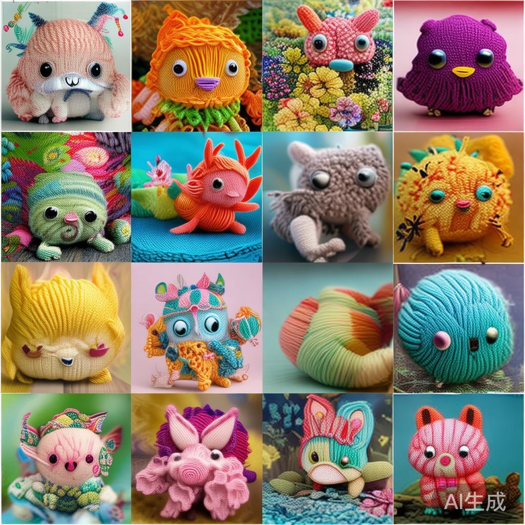 毛线画图片大全：萌趣唯美粘贴画