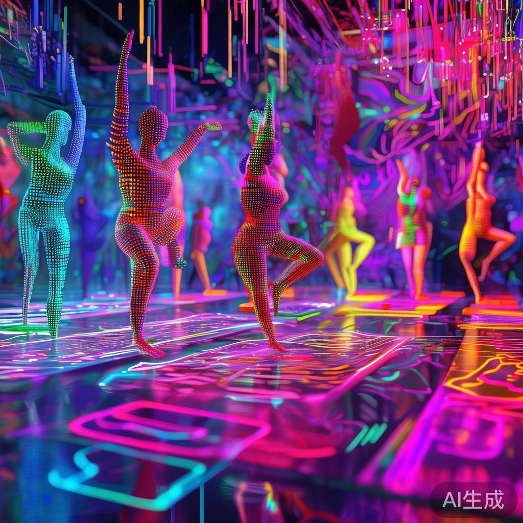 霓虹像素瑜伽图片大全