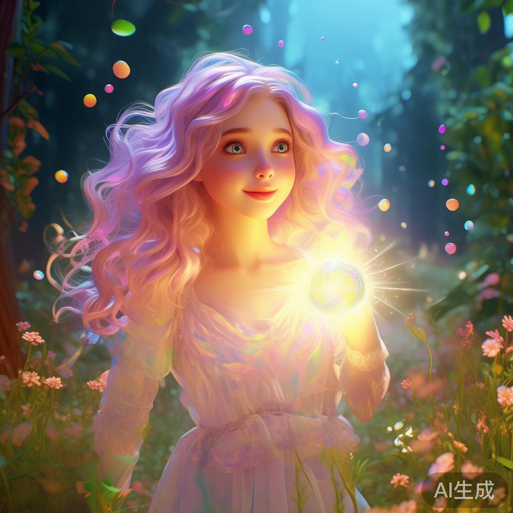 唯美卡通女人邂逅光图片