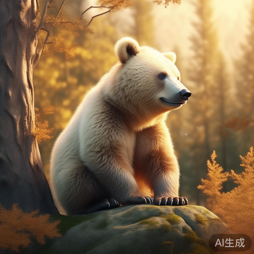 自我介绍ppt背景图片：小熊的低语心事