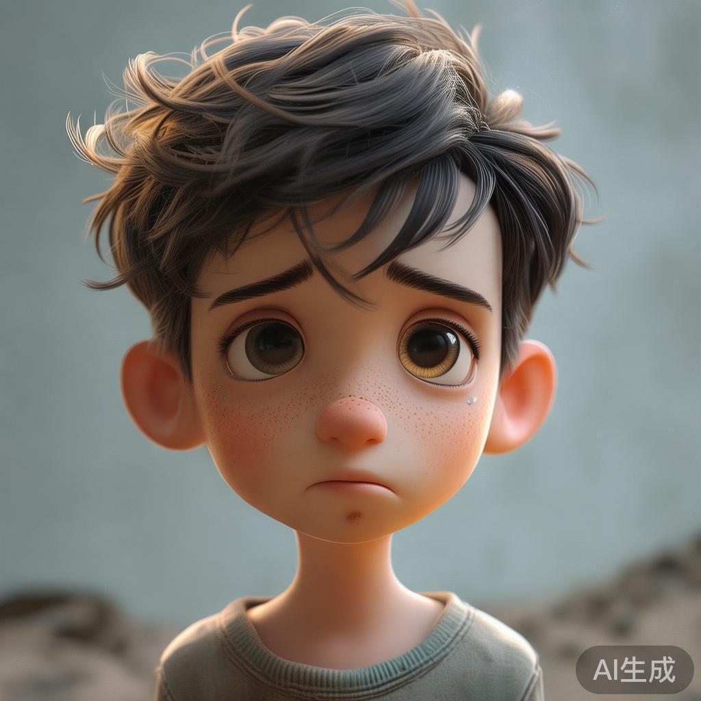 动漫男生头像图片：卡通落寞少年