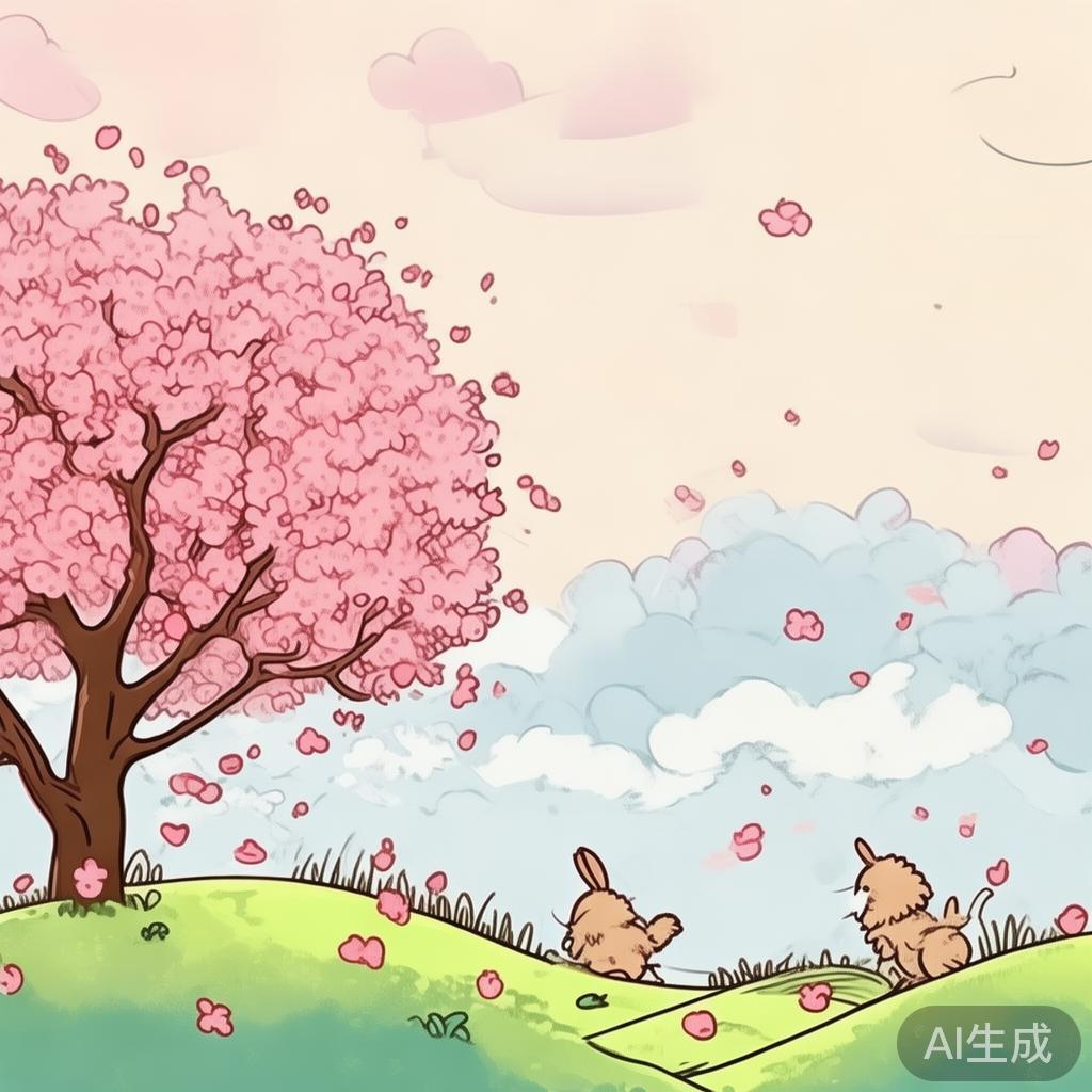 春天萌系唯美简笔画图片