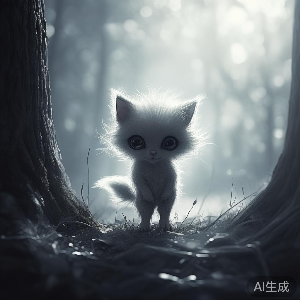 动物简笔画图片：孤影简忆的小兽
