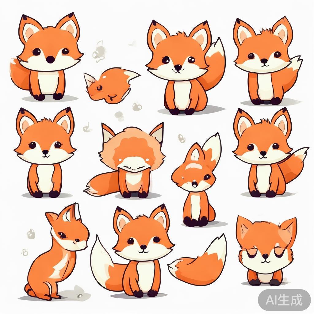唯美卡通狐狸简笔画图片大全