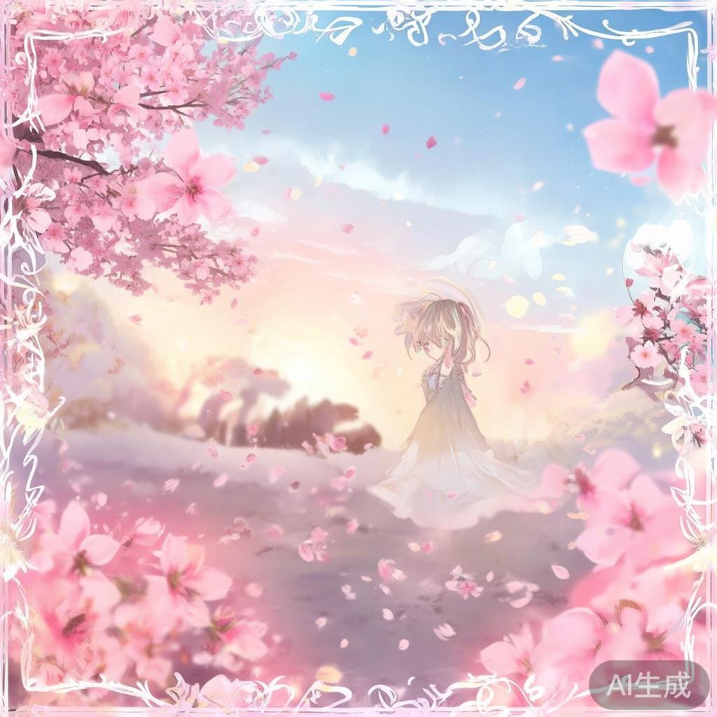 卡通星子壁纸图片 唯美落樱伤怀