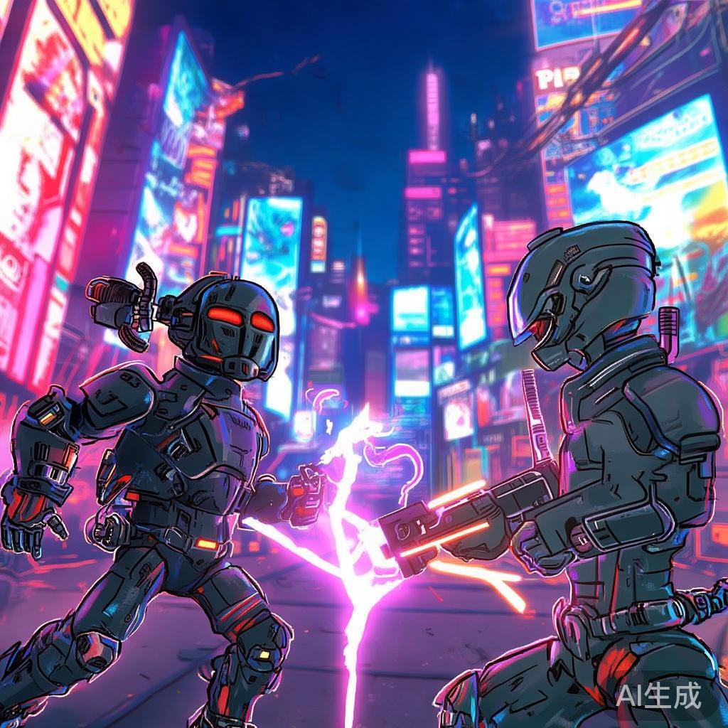 卡通赛博暴走互怼图片
