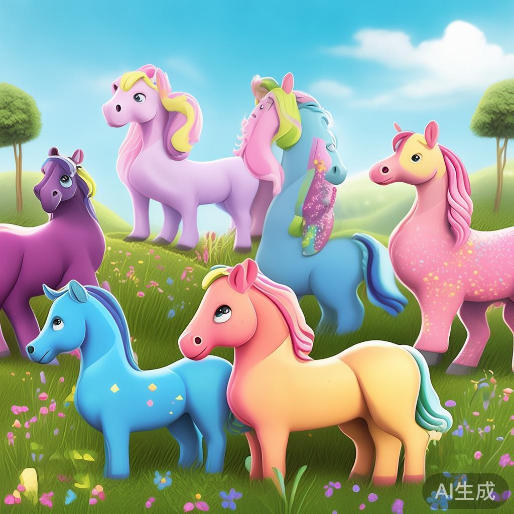 萌趣卡通骏马图片大全